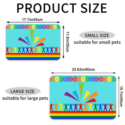 LGBTQ Pet, Food Matt for Dog or Cat Water Dishes, Keeps your Floor Clean While Showing Your Pride
