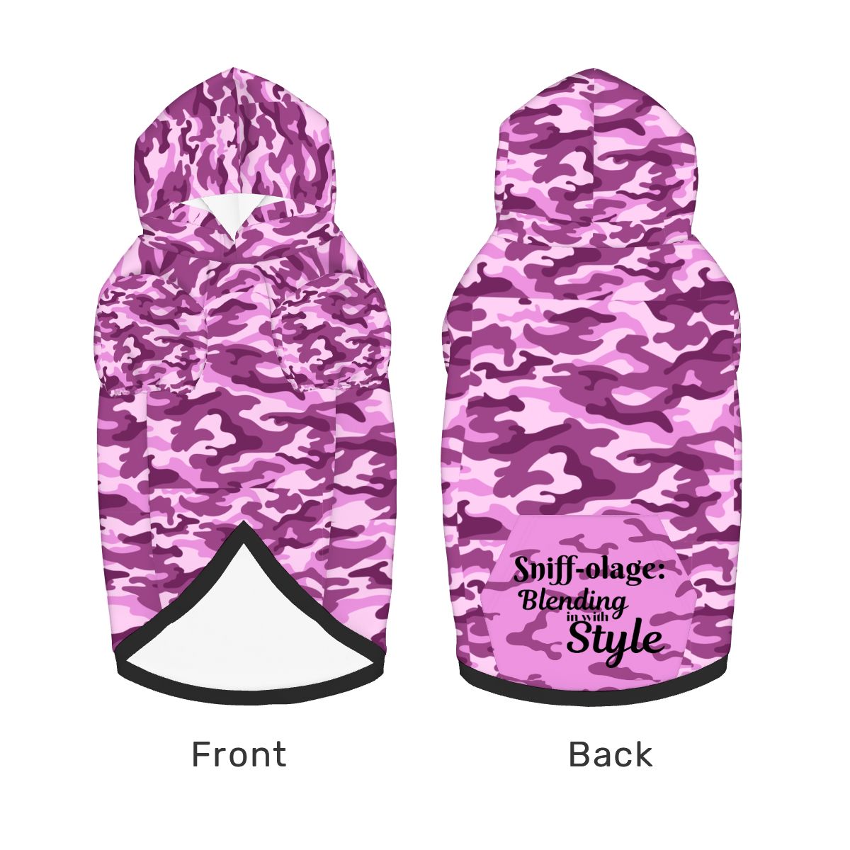 Blending in Style: Purple Camo Doggy Hoodie for Trendy Tails, Pruple Camouflage