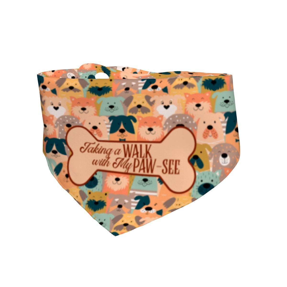 Funny Small Dog Bandana - Professional Beggar Design, Walking with My Paw-see fashion attire for the  Village, getting a Pup Cup, Must Have