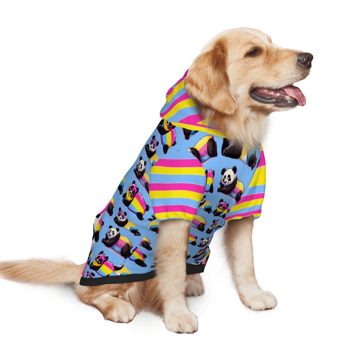 Adorable Panda Dog Hoodie, Celebrate Pride with Pan Sexual Theme Pet Outfit