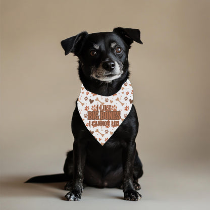 No Lying, I like Big Bones I Cannot Lie Cute Small Dog Bandana, Features Reversible to Treats Welcome, Perfect for Walks to the Cafe