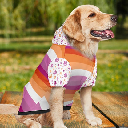 Lesbian Pride Flag Dog Hoodie, Custom Made Pet Apparel for LGBTQ+ Community, Lets Go Girls, Dog Lovers Gift , Mothers Day Gift, Fathers Day