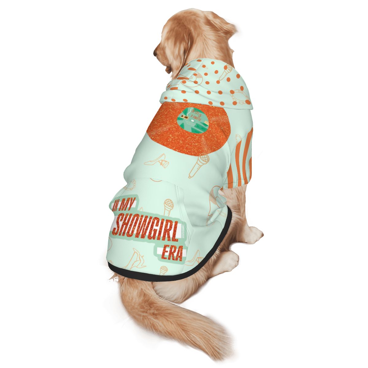 Showgirl Album Dog Hoodie , Teal & Orange Glitter Vinyl, Taylor Swift Inspired, Fashion from Taylors recent Album