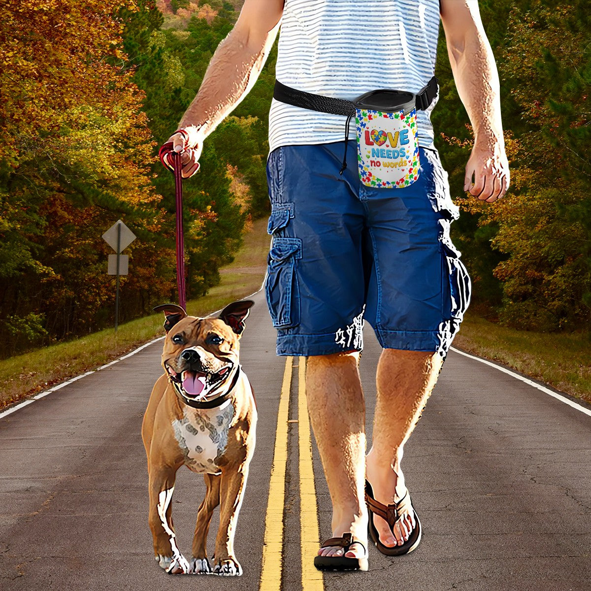 Dog & Cat Treat Pouch | Autism Awareness | Love Needs No Words Gift