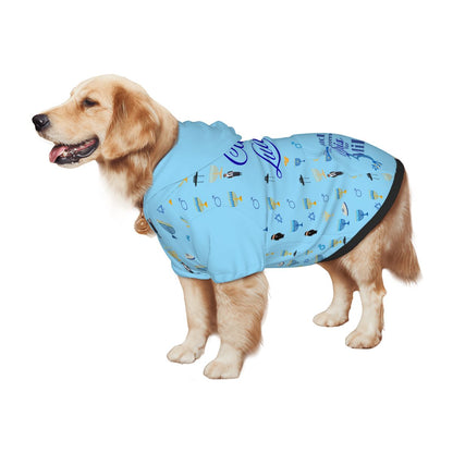 Funny Dog Hoodie - Ugly Sweater for Hanukkah, Jewish Man's Favorite, Bris Milah Free, Holiday Dog Hoodie