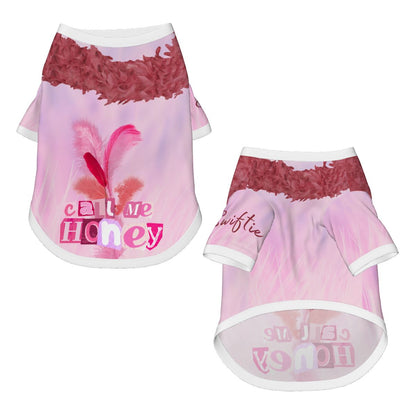 Call Me Honey Pink Swiftie Dog Tee - Taylor Swift Inspired Pet Apparel, a Must Have for Fashion Forward Pets