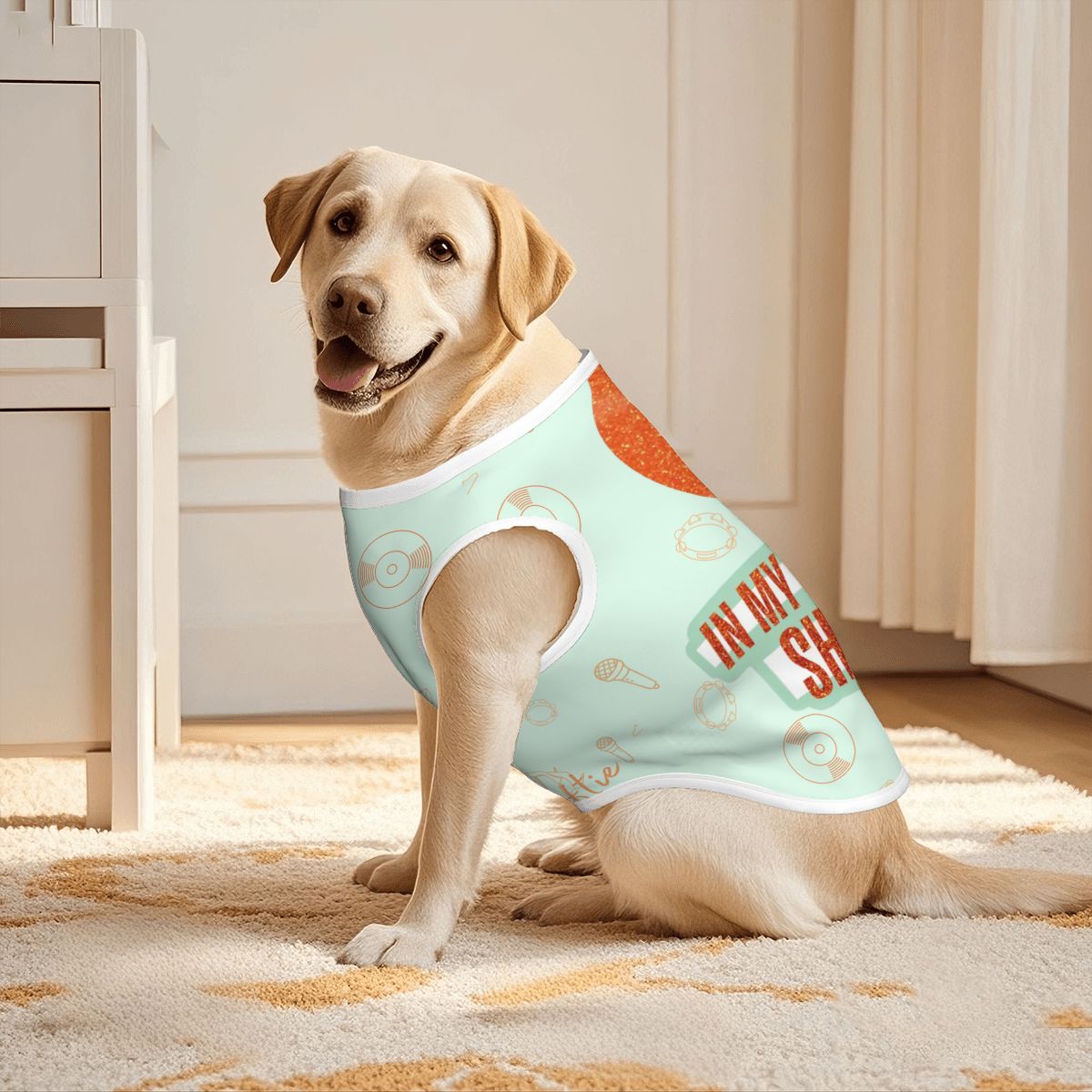 My Showgirl Era Dog Tank Top - Taylor Swift Inspired - Trendy Green & Orange Pet Wear