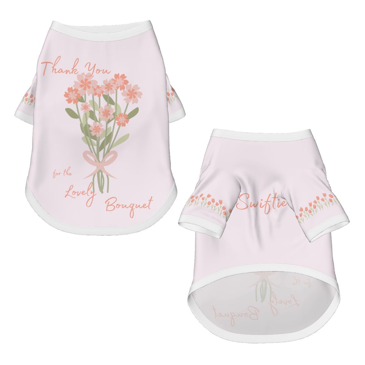 Taylor Swift Showgirl Album Inspired Dog T-Shirt, Thank You for the Flower Bouquet, cute flower Bouquet t-shirt