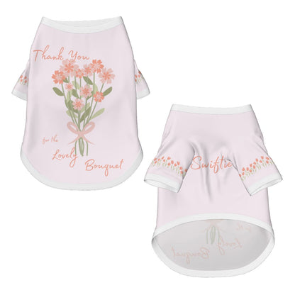 Taylor Swift Showgirl Album Inspired Dog T-Shirt, Thank You for the Flower Bouquet, cute flower Bouquet t-shirt