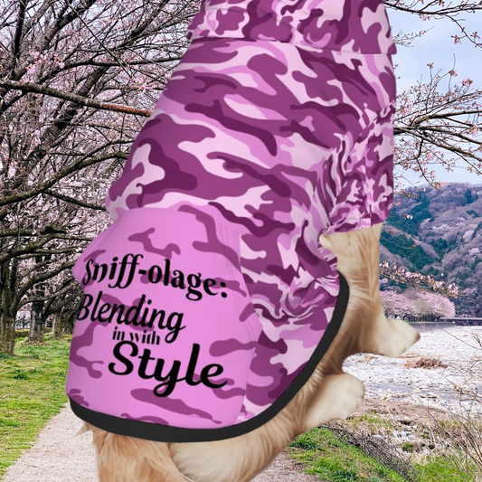 Blending in Style: Purple Camo Doggy Hoodie for Trendy Tails, Pruple Camouflage