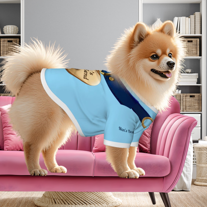 Small Dog Bandana Tee with Gold Bling Necklace & 'Man's Best Friend' Engraving - Inspired by Sabrina Carpenter