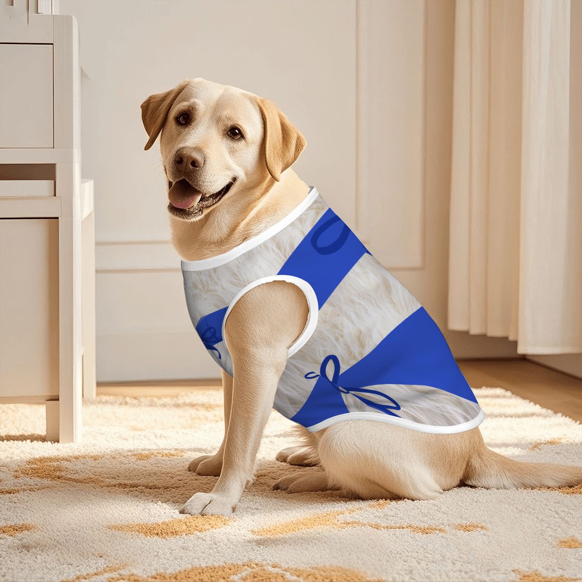 Adorable Blue Dog Swimsuit - One-Piece Tank Top Beachwear, WHITE FURRY Friend Cosplay or beach wear, Halloween