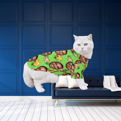 Matching Hawaiian Shirt for Human with his BFF, Dog or Cat Unisex tropical Design Button Up Shirt for Vacations and Dog parks