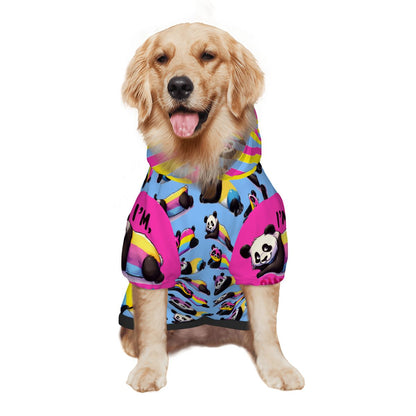 Adorable Panda Dog Hoodie, Celebrate Pride with Pan Sexual Theme Pet Outfit