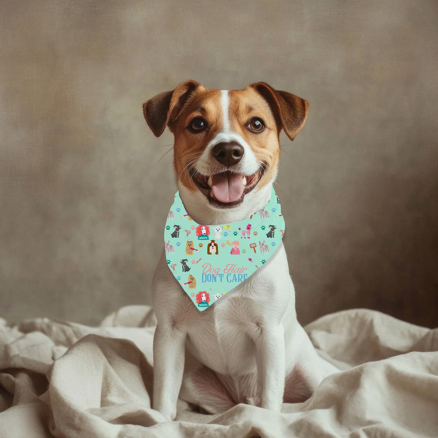 Dog Hair Don't Care Bandana for Small Dogs, Pet Neckwear, Reversible Dog Bandana, Great for Walks to the Groomer