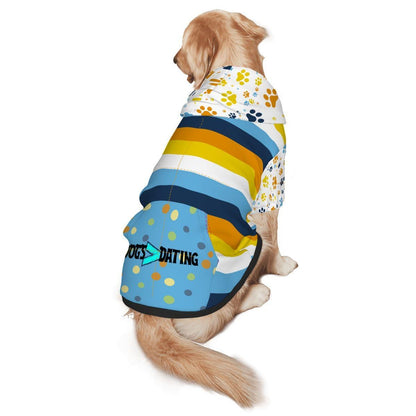 Unique Dog Hoodie with Aroace Pride Design, Dogs over Dating, Fun Cute Dog Outfit,  Great for Dog Park Outings