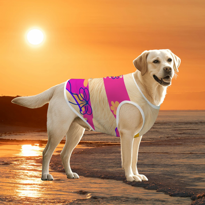 Dog Beachwear - Pink One-Piece Tank Top Swimsuit Costume, BEIGE FURRY Friend