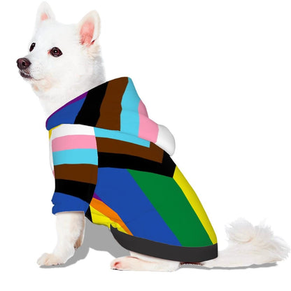 Colorful Pride Dog Hoodie - Diverse Rainbow Flag Pet Clothing for Furry Friends, Fashion for Pride Parade or a Walk in the Park