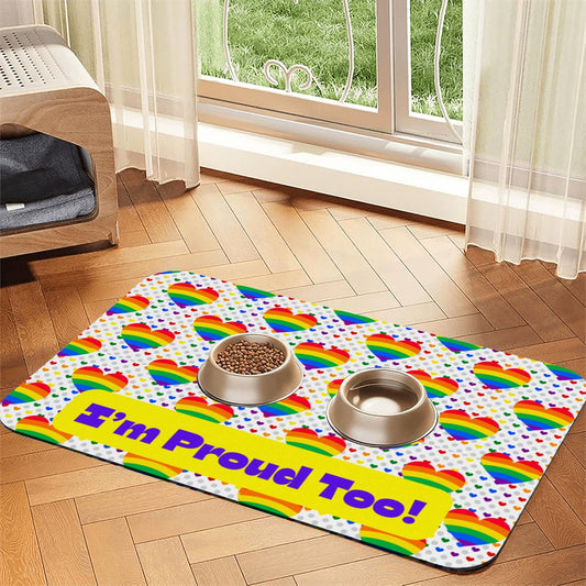 Pride Theme Dog & Cat Placemat - Food Mat to Keep Floors Clean