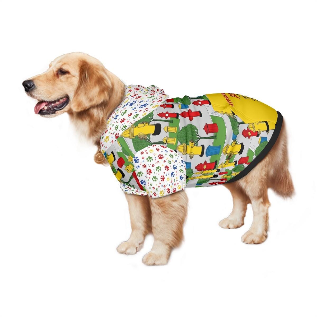 Unique Dog Hoodie: Fire Hydrants & Concert Tee Vibes, List of Sites for Concert or Favorite Places to Visit, Perfect Gift for Fathers day