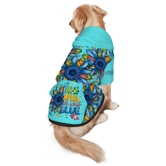 Cute Autism Awareness Pet Hoodie & Mom Tee - Matching Set in Autism Blue