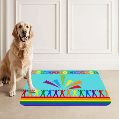 LGBTQ Pet, Food Matt for Dog or Cat Water Dishes, Keeps your Floor Clean While Showing Your Pride