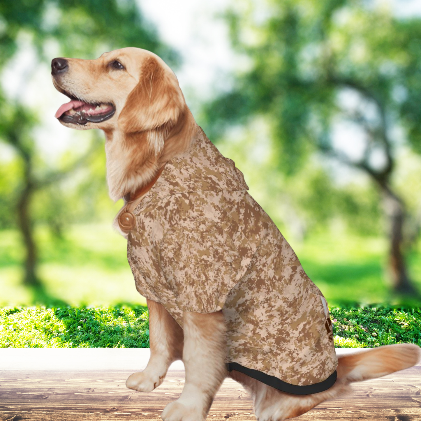 Military-Inspired Brown Camo Dog Hoodie - Stealth Mode Fashion