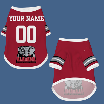 Game Day Pet Jerseys - Personalized Alabama Crimson Tide Gear for Dogs and Cats