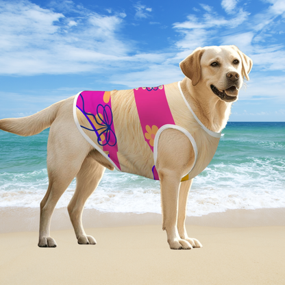 Dog Beachwear - Pink One-Piece Tank Top Swimsuit Costume, BEIGE FURRY Friend