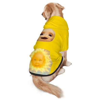 Laa Laa Inspired Dog Costume - Teletubbies Yellow Hoodie, Retro Teletubby Shirt, Halloween or Everyday Cosplay, La La is Fun