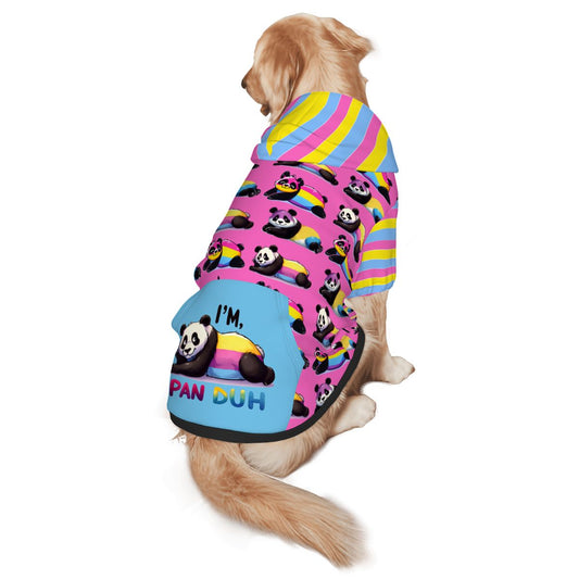 Panda Print Dog Hoodie, Pan-Sexual Pride Apparel, Cute Dog Outfit