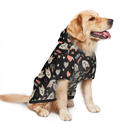Unique Dog Hoodie with I Woof You,  Perfect Gift for Your Human BFF, awesome Outfit for Trip to the Park or a Ride in the Car, great Gift