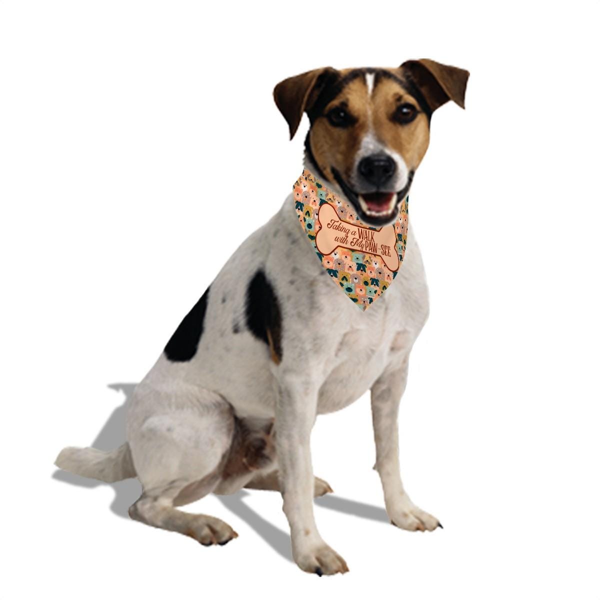 Funny Dog Bandana for Professional Beggars - Walking with Your Pawsee, Large Dog Bandna fashion wear for the best dogs around