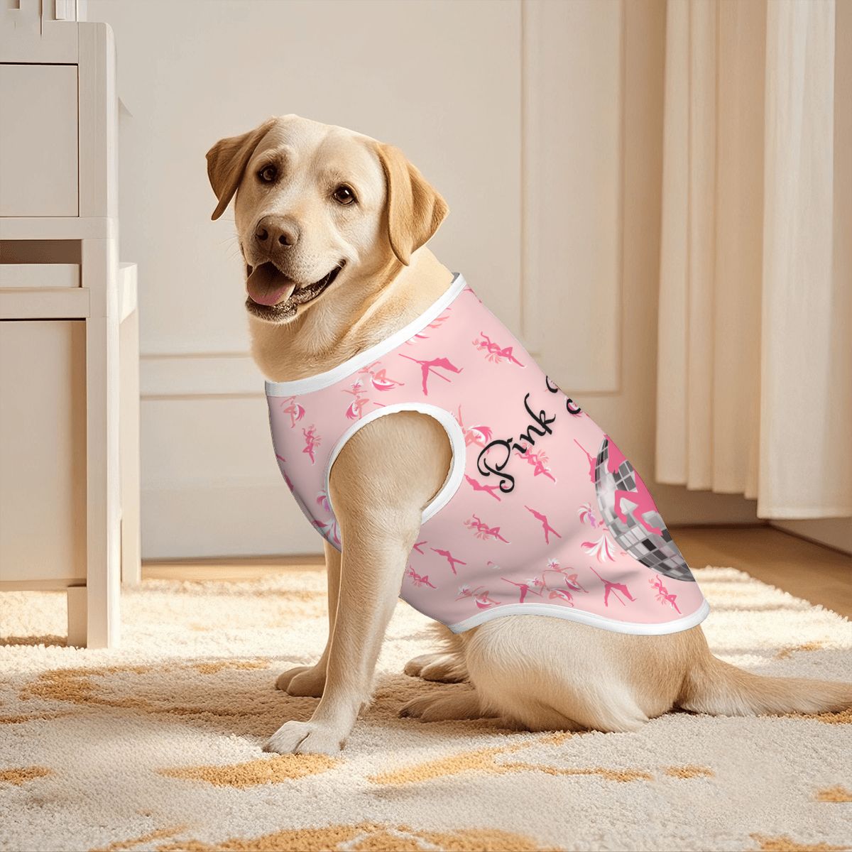 Trendy Dog Tank Top: Pink Pony Club & Disco Ball Design, Chappell Roan celebrate,
