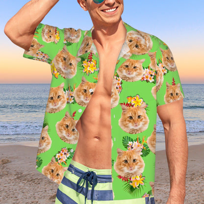 Matching Hawaiian Shirt for Human with his BFF, Dog or Cat Unisex tropical Design Button Up Shirt for Vacations and Dog parks
