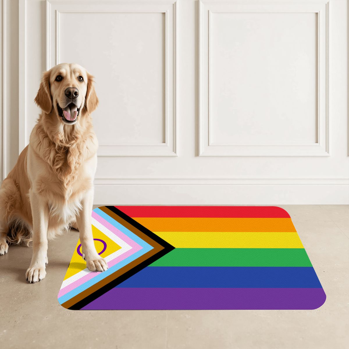 Acceptance Pride Flag Design, Dog & Cat Food Mat - Fun Placemats for Clean Floors