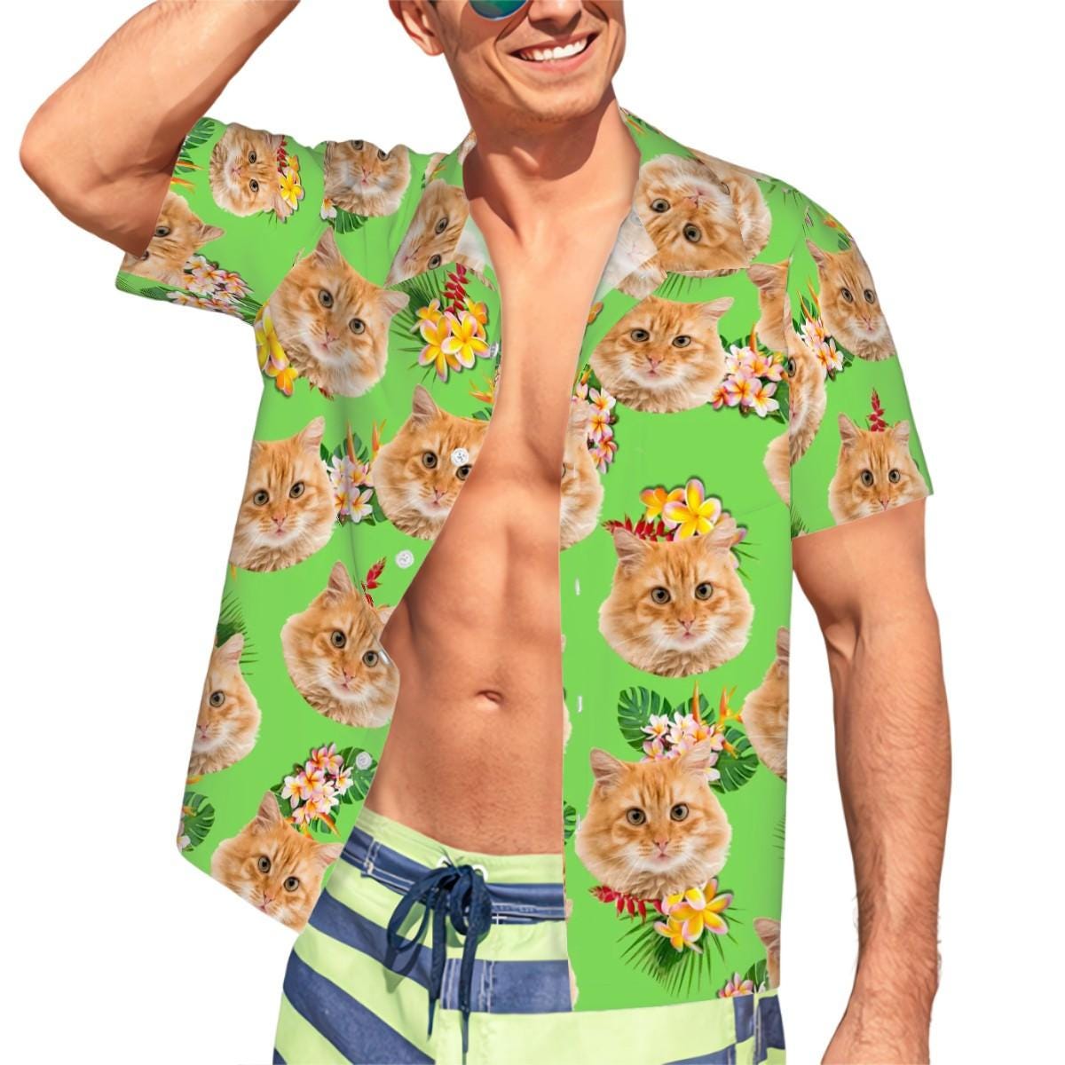 Matching Hawaiian Shirt for Human with his BFF, Dog or Cat Unisex tropical Design Button Up Shirt for Vacations and Dog parks