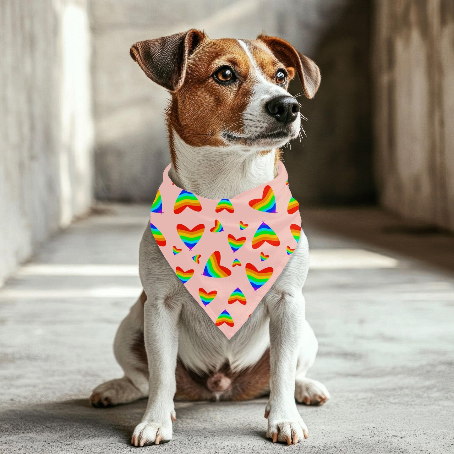 Colorful Hearts Small Dog Bandana, LGBT Pride Scarf, Perfect for Pride Parade and Walks to the Coffee Shop, Be fashionable, Reversible