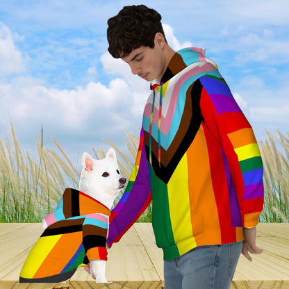 Matching Dog and Owner Hoodies, Unisex sweatshirt to wear to Pride or Shopping, Pride Flag Gift, Pups Hoodie available in this store