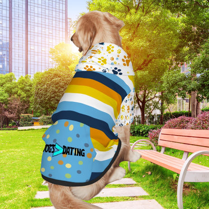Unique Dog Hoodie with Aroace Pride Design, Dogs over Dating, Fun Cute Dog Outfit,  Great for Dog Park Outings