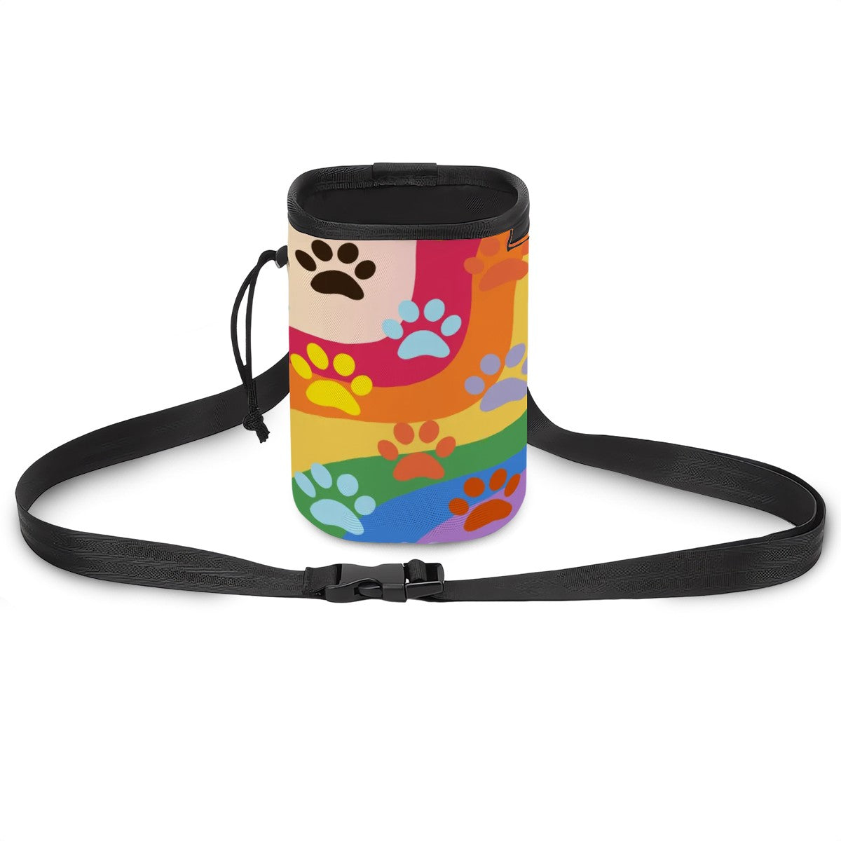 Rainbow Pride Treat Carrier, Long Strap Pet Treat Carrier in Prime Theme - Convenient & Stylish, No Spill Zip Tie