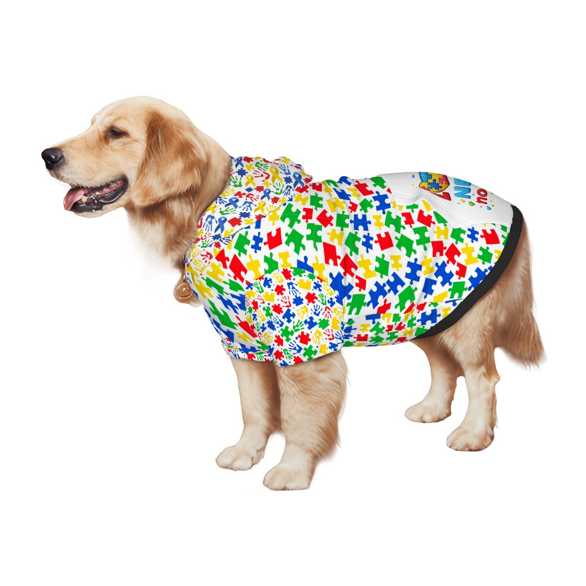 Dog Hoodie for Autism Awareness | Love Needs No Words Design