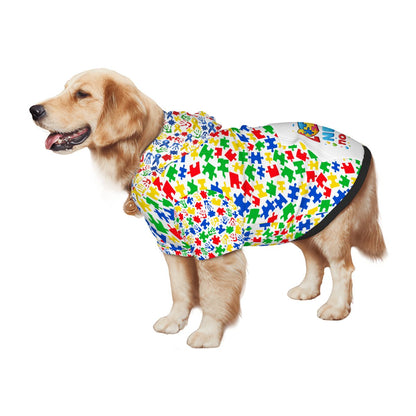 Dog Hoodie for Autism Awareness | Love Needs No Words Design