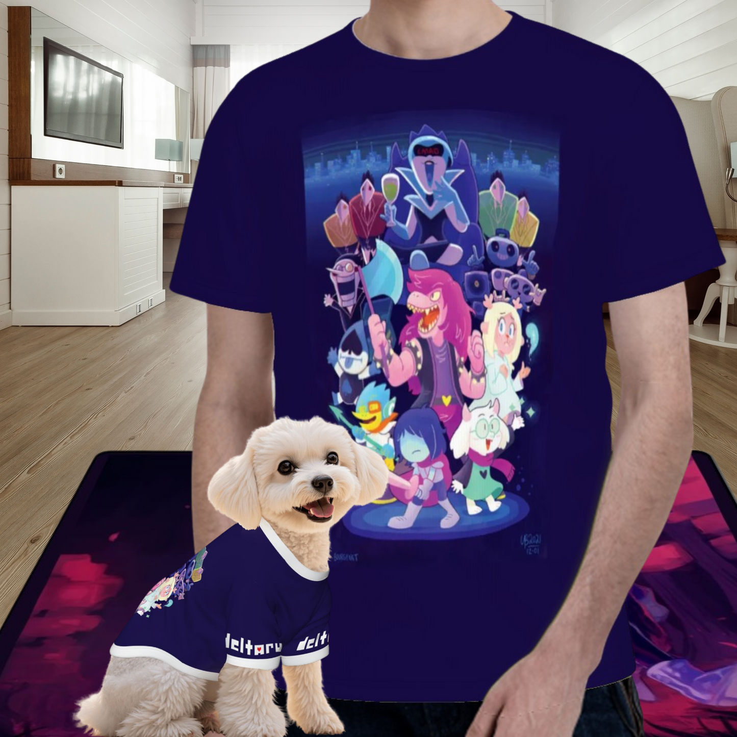 Deltarune Pet Outfit, Small Dog Shirt and Ralsei Hat Combo, Gamer Vibe, Anime shirt for Your Bestie