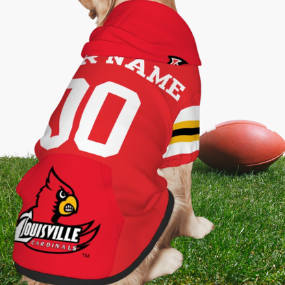 Louisville Cardinals Basketball Pet Hoodie, Red, CARDINALS or Personalize, Perfect Gift for Louisville Cardinal Basketball Fan