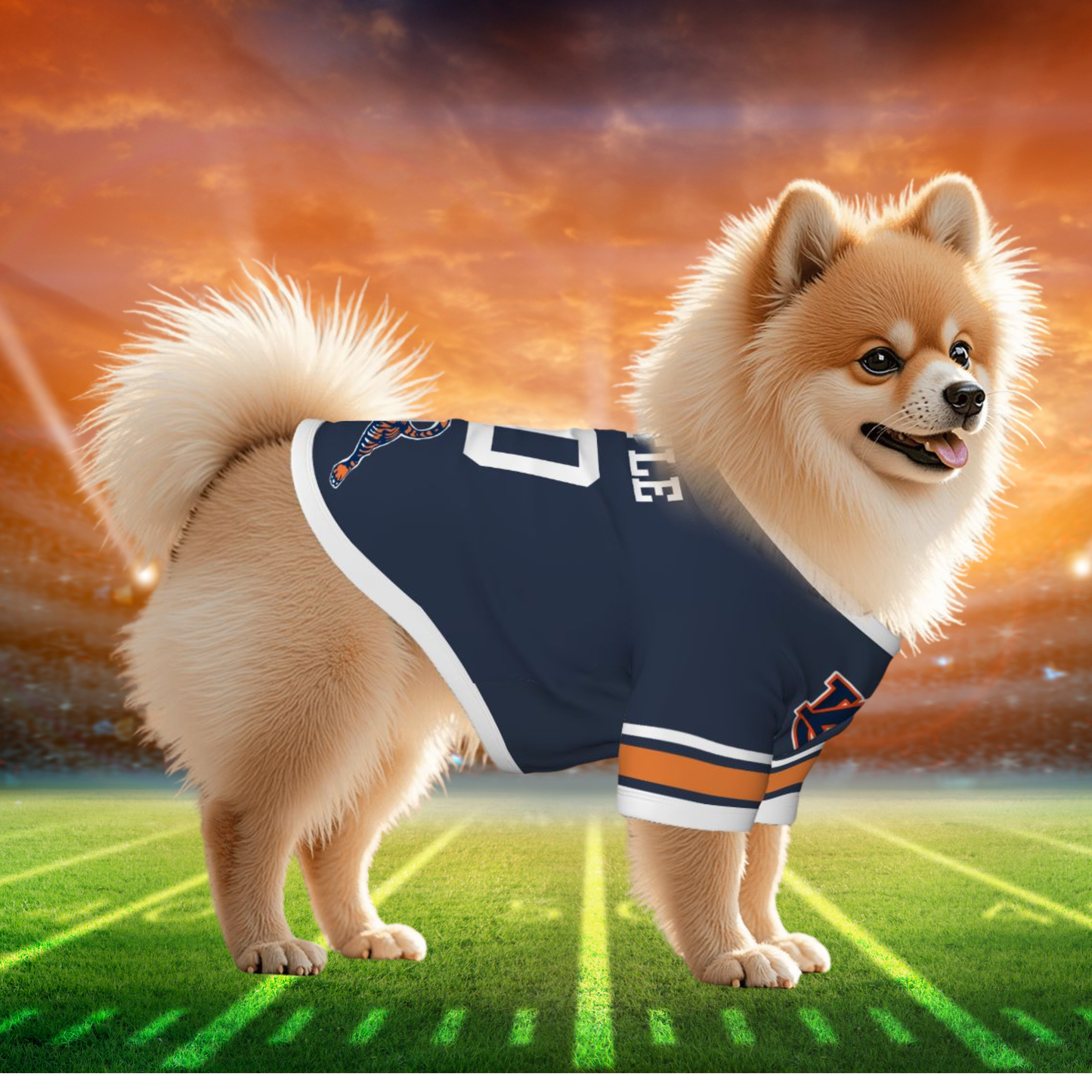 Be Ready for Tailgating. Auburn Football Fans Dog Hoodie ,Small War Eagles Tiger Team Apparel, Personalize Jersy for Your Dog and Your Tigers Fan