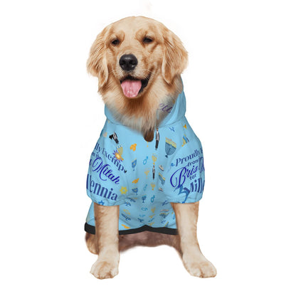 Funny Dog Hoodie - Ugly Sweater for Hanukkah, Jewish Man's Favorite, Bris Milah Free, Holiday Dog Hoodie