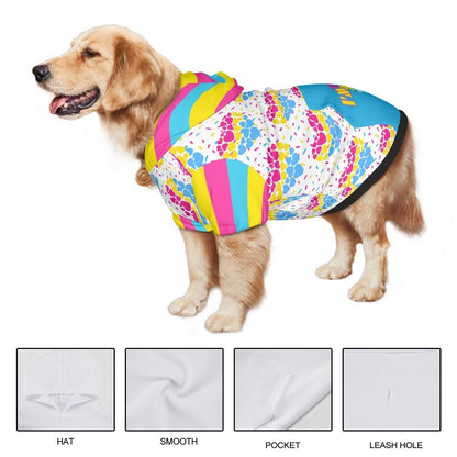 Custom Dog Hoodie with Pansexual Flag and Rainbow Hearts - Pet Pride Clothing