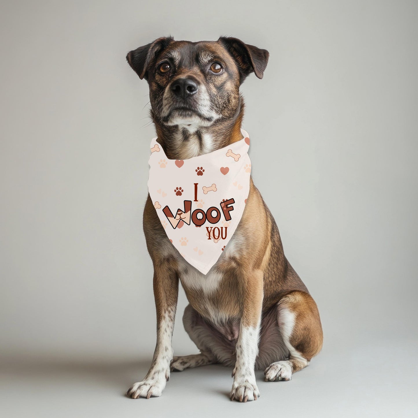 Funny Reasons We Can't Have Nice Things - I Woof You, Large Dog Bandana for Fashion at the Dog Park