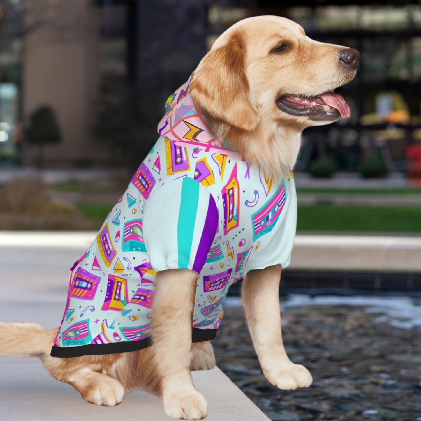 Mix Tape Inspired Dog Hoodie - Best Dressed Pup, Top Dog on the Block Dog Hoodie, Vibrant Colors to Show Off While Walking to the Park